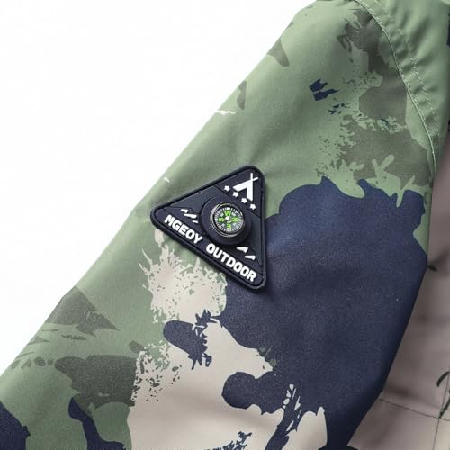 image for MGEOY Boys Rain Jacket Lightweight Waterproof Hooded Fleece Lined Rain