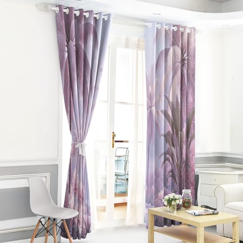 Rideau Plante Rose occultant imprimé 3D paysage de forêt tropicale isolant 140x225 - 4