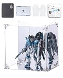 COOLTAKU フィギュアケース アクリル UVカット 台座ミラー 背面ミラー マグネット式 磁石付き 前扉 積み重ね強化 コレクションケース より堅固 組み立て式 アクリルケース ディスプレイケース 防汚れ 手袋 クリーニング クロス付き 内寸 (幅20×奥行15×高さ20cm, 台座ミラー＋背面ミラー)