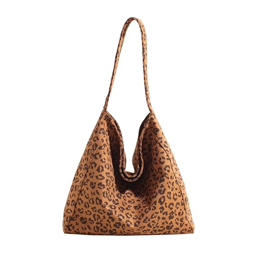 Image of Suede Bag for Women, Suede Handbags for Women, Large Capacity, Hobo Bag (LEOPARD)