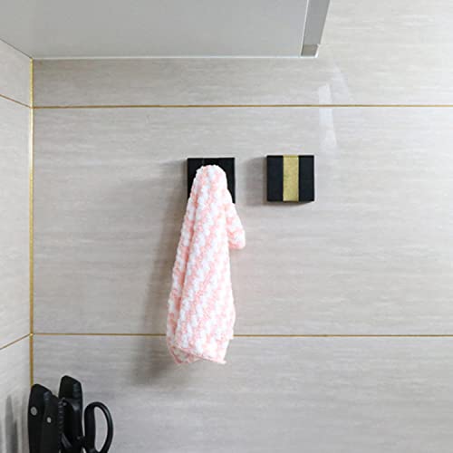 Quathech Folding Hideaway Coat Hooks - 4Pcs Wall Hooks For Hanging - Decorative Cubicle Retractable Hooks, For Hanging Coat, Scarf, Hat, Bag, Towel, Cup,Umbrella (Black/Gold 4Pcs) #TOP4