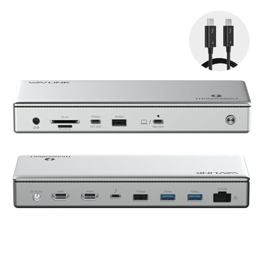 WAVLINK Thunderbolt 4 Dock with 100W Charging, Thunderbolt Certified, Driverless Laptop Docking Station with 4K HDMI Dual Monitor or Single 8K for Windows or Mac, 4X USB, 2.5G Ethernet,SD/MicroSD