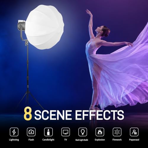 GVM 200W Video Light Kit with Softbox and Stand, Photography Lighting for Continuous Output Lighting with Bowen Mount/APP/DMX, 93000lux@0.5m LED Spotlight Studio Light for Photography,3200K-5600K by GVM Great Video Maker - Image 7