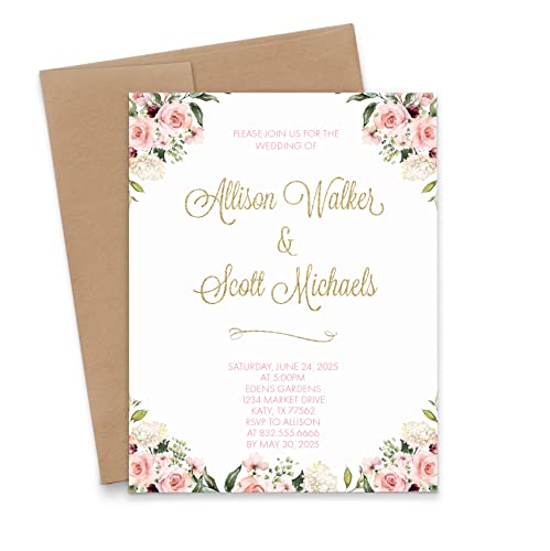 Elegant Floral Wedding Invitations