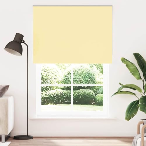 vidaXL Verdunkelungsrollo Gelb 155x210cm Stoffbreite 151,6cm Polyester, Rollo, Klemmfix, Thermorollo, Verdunklungsrollo, Klemmrollo, Fensterrollo
