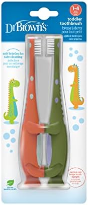 Dr. Brown's Toddler Toothbrush, Dinosaur, Green and Orange, 2-Pack — view 13