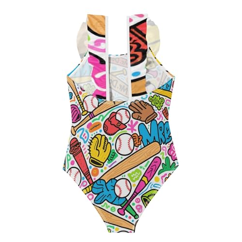 Traje de baño de béisbol para niña SyXIOP con tirantes cómodos de verano 3
