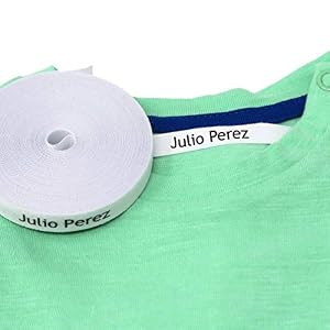 100 Etiquetas termoadhesivas personalizadas para ropa (PLANCHAR). Etiquetas de tela para planchar con CERTIFICADO ECOLÓGICO ideales para niños, bebés y abuelos. NOMBRE PERSONALIZADO.