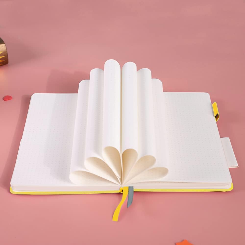 Dotted Journal, A5 Hard Cover Dotted Journal with Premium 100 GSM Thick Paper, Pen Loop, Inner Pocket, Elastic Banded - Image 4