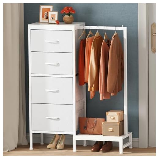HIGDBFE 4-Drawer Dresser with Rack