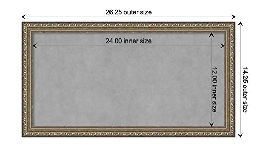Amanti Art Parisian Silver Framed Magnetic Board (26 X 14 In.) - Magnet Board, Organization Board - Small #TOP3