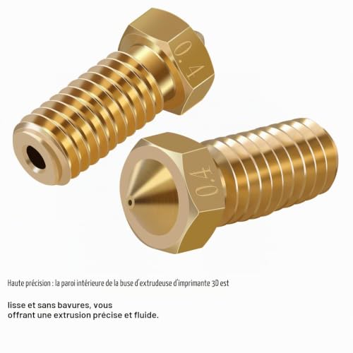 Buses d'imprimante 3D Pièces d'imprimante 3D Buses de 0,4 mm Buses Extrudeuse Tête d'impression pour Volcano Anycubic Vyper Kobra Max Artillery Phaetus Rapido Kobra 2... (Kit de 20 pièces en acier – vue 6