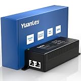 YuanLey Gigabit PoE Injector 60W, PoE++ Injektor Konvertiert Nicht-PoE in PoE++ Netzwerk, 802.3bt/at/af, 10/100/1000Mbps PoE-Adapter Plug & Play, Entfernungen bis zu 325 Feet, Wandmontage