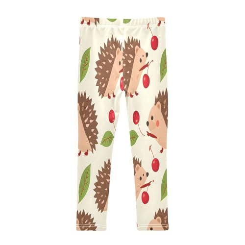 Bolaz Toddler Girls Leggings Printed Yoga Pants Leggings Hedgehog and Cherry for Kids2