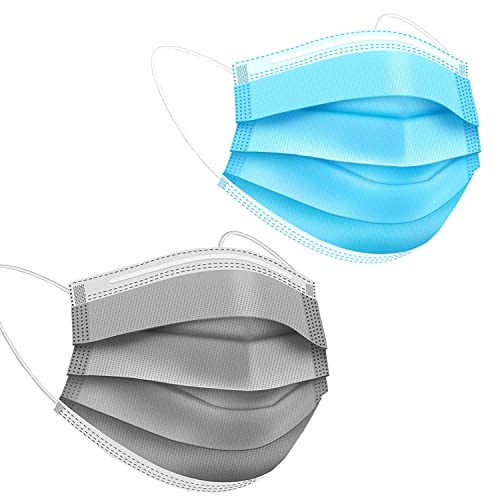 Image of MEELANA Non Woven Fabric 3 Ply Disposable Surgical Mask for Men Women with adjustable nose pin Reusable (Pack of 100) Breathable Masks