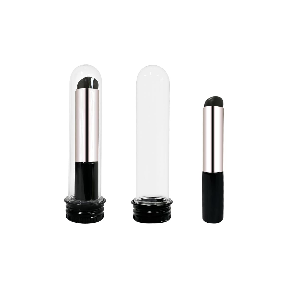 2pcs Silicone Makeup Blending Brush for Even & Detailed Application - Premium Elastic Silicone Lip & Concealer Brush Set (Black)