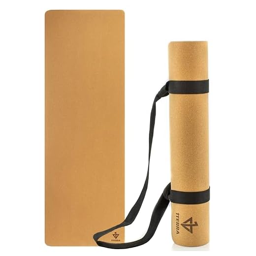 1TERRA Cork Yoga Mat | Durable Sweat Proof Eco-Friendly Exercise Mat with Carrying Strap | 5mm thick (TerraSoul)