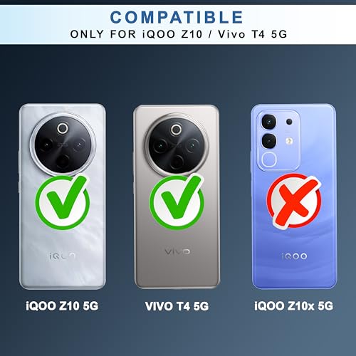 Image of CEDO Backcover for iQOO Z10 / Vivo T4 (5G) | Camera Protection Bump Shockproof Edge | Ultra Hybrid Transparent Acrylic Clear TPU+PC Hard Backcase Cover (Black)