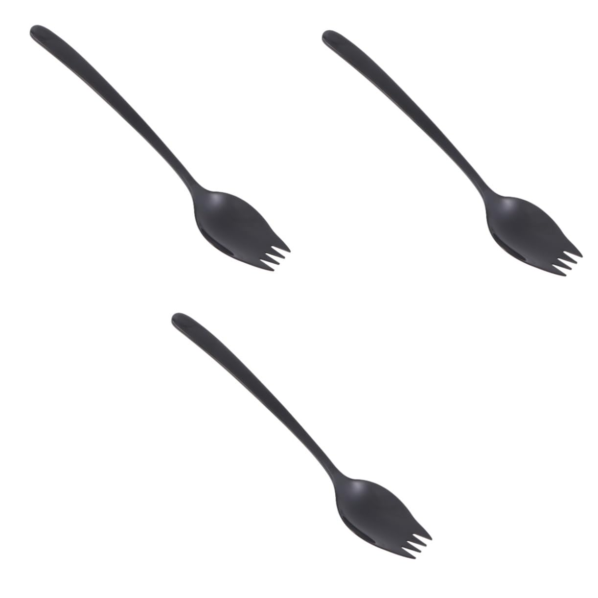 ABOOFAN 3pcs 304 Heavy Duty Spoon Salad Spork Stainless Steel Spoon Salad Spoon Fork Stainless Steel Sporks