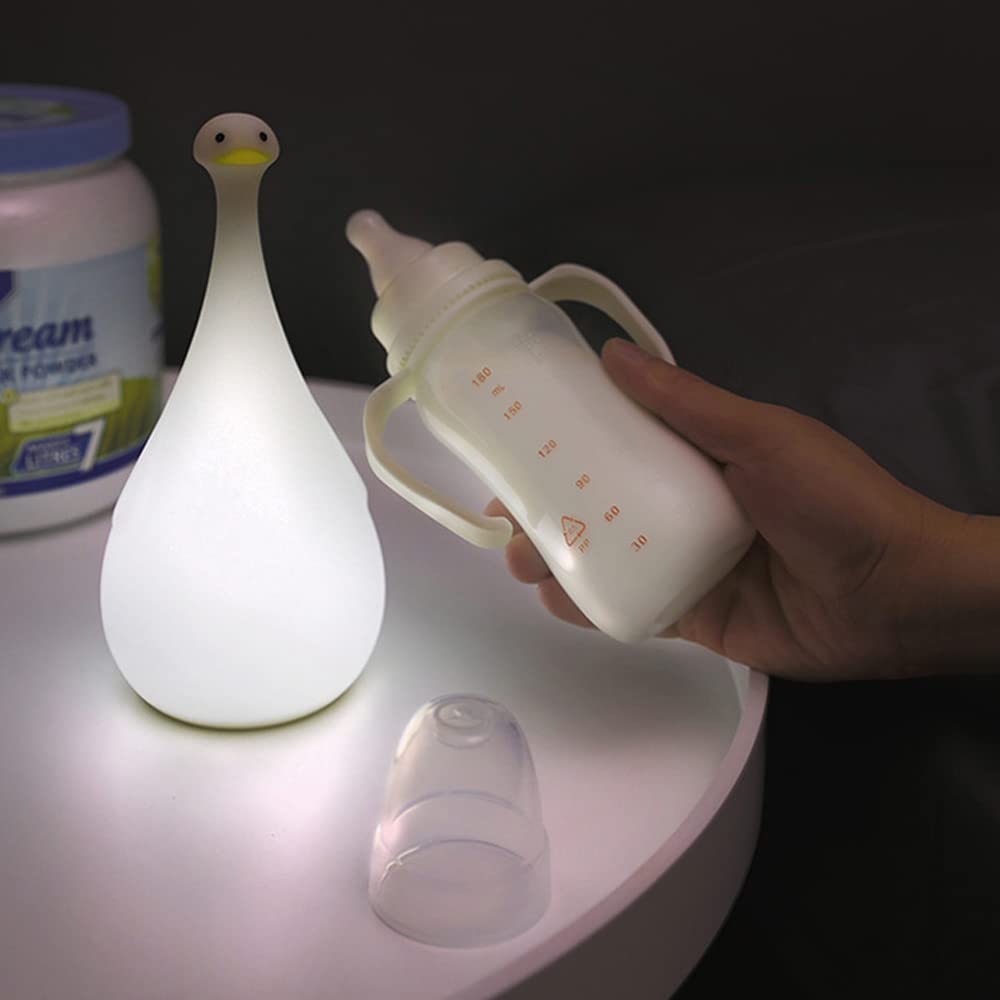 Luce Notturna in Silicone a Forma di Anatra Lampada per Allattamento a LED dimmerabile Lampada da Tavolo Decorativa per Camera da Letto Ricaricabile Luce di Sonno per Bambini Regali