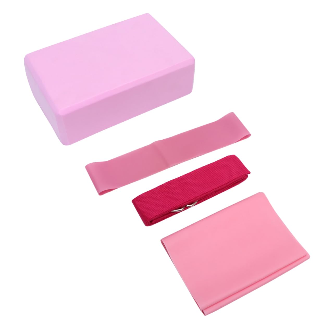 Sosoport 4pcs Yoga Props Kit Yoga Mat Towels Blocks Straps Resistance Ring Latex Pull Towel Fitness Set