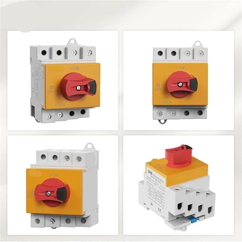 Interruptor aislador DC PV 1000V 32A solar de mango giratorio 2P para panel fotovoltaico 4