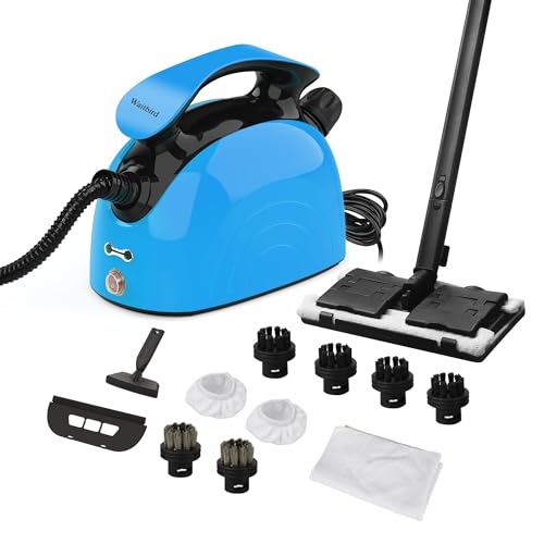 Image of Waitbird 4.5 Bar Steam Cleaner for Home Cleaning, 275F Handheld Steamer | 21 Accessories| Natural For Floor, Car, Wall, Grout & Kitchen Bathroom| 38oz Large Tank | Dual Safety Lock | Steam mop