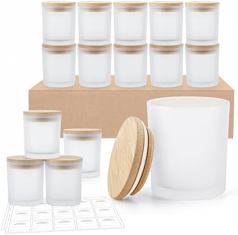 Winter Shore 170 ml Glass Jars with Lids [Set of 15] – Frosted Gl...