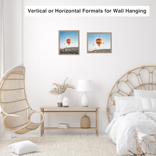 Image of JCJMY 7x8 Picture Frame Rustic Brown for Wall Hanging or Tabletop, Wall Mounting Horizontally or Vertically, 7 x 8 Wall Gallery Poster Photo Frame with Shatter Resistant Plexiglass, Rustic Brown