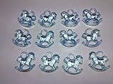 60 Pcs 1' Blue Acrylic Rocking Horse Baby Shower Charm Game Party Decoration Favors