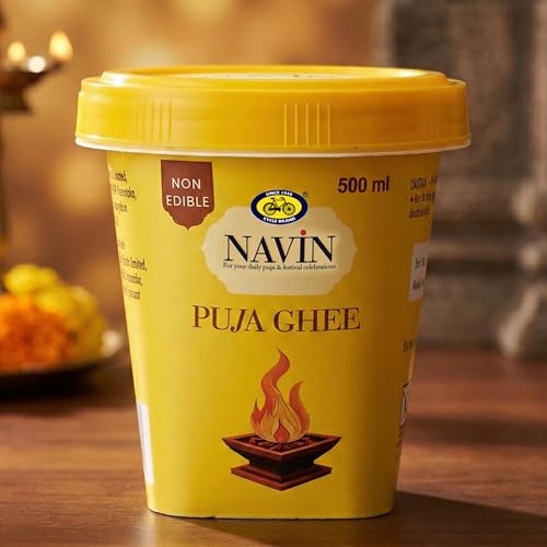Image of Cycle Pure Navin Puja Ghee 500ml | Non-edible Ghee for Diyas /Lamps, Aarti & Rituals | Pack of 1