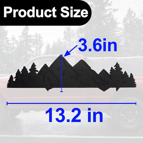 Image of Snow Mountain Tree Emblem for 2016-2023 Tacoma, 2 Pcs Snow Mountain Tree Graphic Logo Badge, Trunk Mountain Logo Emblem, Car Exterior Accessories (Matte Black)