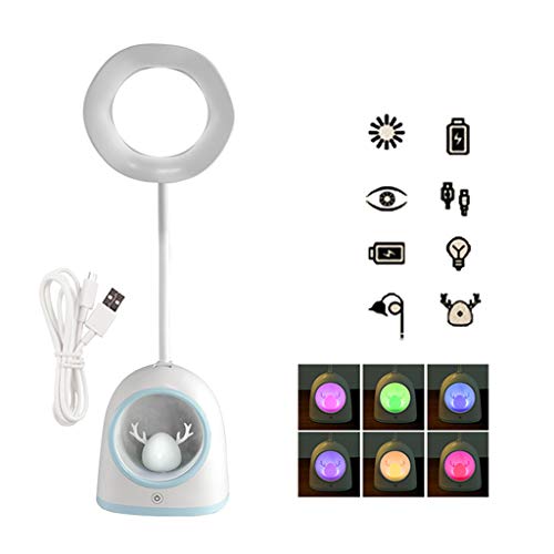 Preisvergleich Produktbild 3W Führte Flexible USB-Leselicht, Augenpflegende Tischlampe Dimmbare Nachttischlampe Mit USB-Ladeanschluss, Touch Control For Home Office Schlafzimmer Lesen Arbeiten Studieren (Color : Blue)