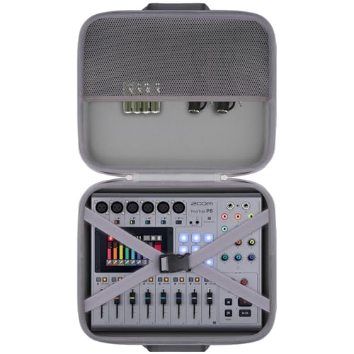 co2CREA Hart Reise Schutz Hülle Etui Tasche für Zoom PodTrak P8 Podcast Recorder, Nur Hülle