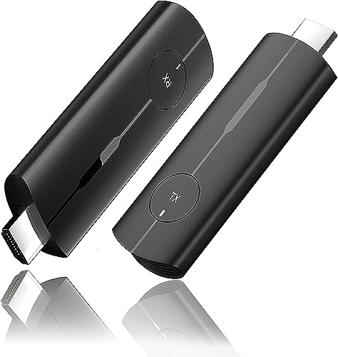 Wireless HDMI Transmitter and Receiver, Plug & Play Portable Wireless HDMI Extender Kit for Streaming Video and Audio to HDTV/Projector/Monitor from Laptop/PC/TV Box (Black)