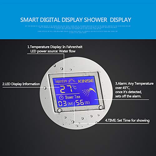 Cabezal de ducha tipo lluvia con botones de control para baños modernos 6