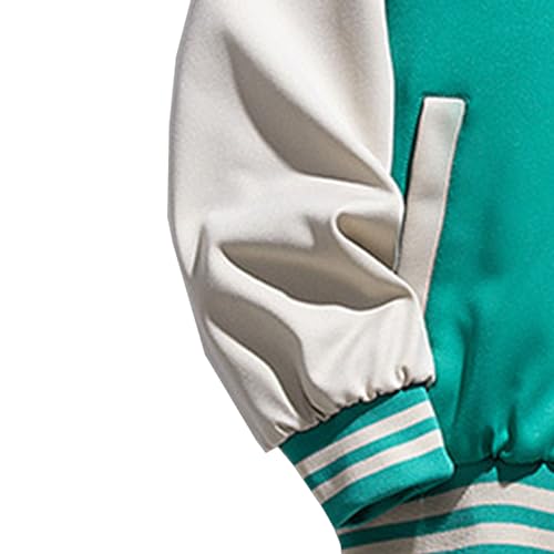 Veste de casquette de baseball boutonnée colorblock et patchs