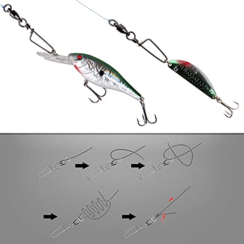 Agool Ball Bearing Fishing Swivel With Coastlock Snap, 15/40Pcs High Strength Stainless Steel Welded Ring Fishing Swivel Snaps Coated With Black Nickle For Saltwater Freshwater Fishing #TOP5