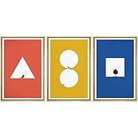 SIGNWIN 3 Piece Framed Canvas Wall Art Geometric Illustration Canvas Prints Home Artwork Decoration for Living Room,Bedroom - 16