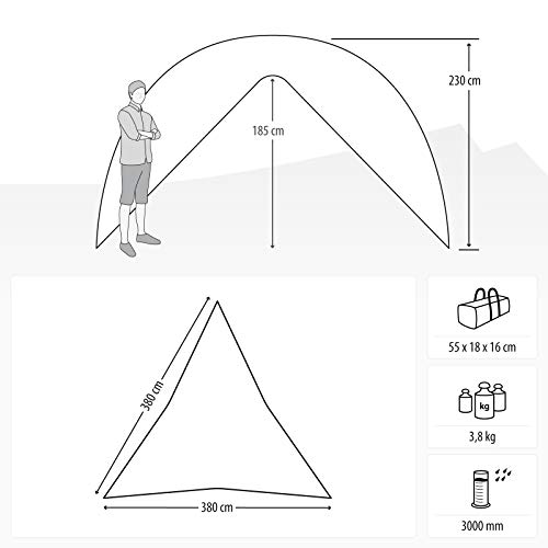 Qeedo Gazebo da Trekking Light Lime, Leggero (3,8