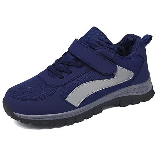 Image of LEADER SHOW Men's Comfortable Walking Shoes Non-Slip Safety Casual Sneakers for Elderly Strap Closure
