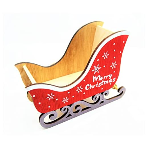 Arundel Services Traîneau du père Noël artisanal en bois 18 x 14 x 8 cm