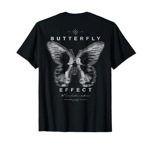 Backprint Streetwear Hip Hop Vintage Butterfly Schmetterling T-Shirt