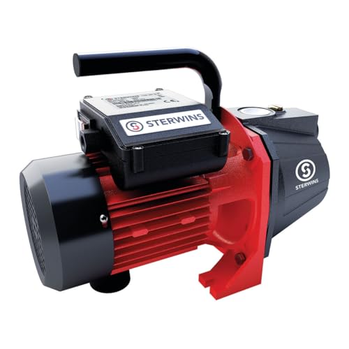 STERWINS - Gartenpumpe - 1100 W - Förderleistung 4800 l/h- 4,3 bar - Tauchpumpe Garten bis 30 m - Tragegriff