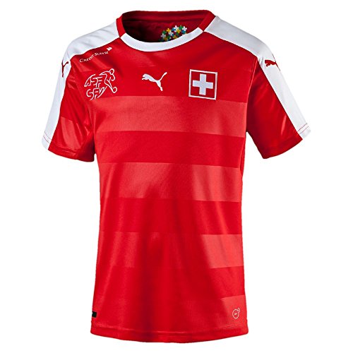 PUMA Kinder Trikot Suisse Home Replica Shirt, Red/White, 164, 748747 01