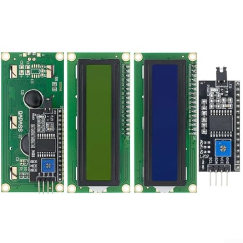 Módulo LCD I2C Shield 1602 Display 16x2 Caracteres para Arduino/Raspberry Pi, retroiluminación ajustable y funcionalidad de contraste (B)