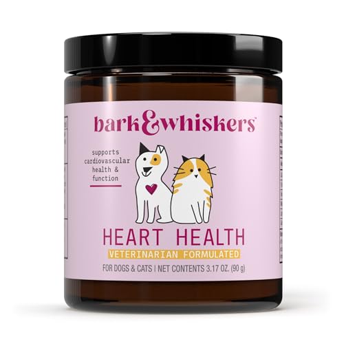 Bark & Whiskers Heart Health - Cardiovascular Support - Taurine - L-Carnitine - Organic Cheddar Base...