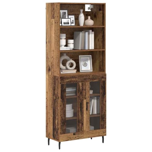 vidaXL Haut Armoire Bois Ancien 69,5 x 34 x 180 cm, Salon, Rectangulaire, Buffet Moderne, Étagère en Bois d'Ingénierie, Rangement Fonctionnel, Solution de...