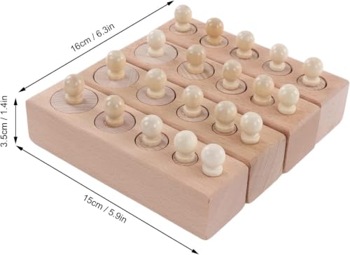 Image of Happy Hues Wooden Montessori Socket Cylinder Blocks Toy Set - Early Educational Sensorial for Toddlers and Kids 3+ Years Old