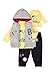 Ensemble de vêtements 3 pièces pour bébé garçon | Gilet sans manches, sweat à capuche, pull à fermeture éclair, haut à manches longues et survêtement | Tenues pour enfant, gris, 18 mois